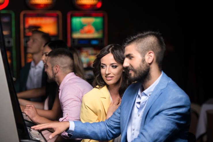 Tampilan landscape permainan roulette Ganesha Gold di aplikasi mobile dengan feed dealer, roda roulette, dan panel taruhan